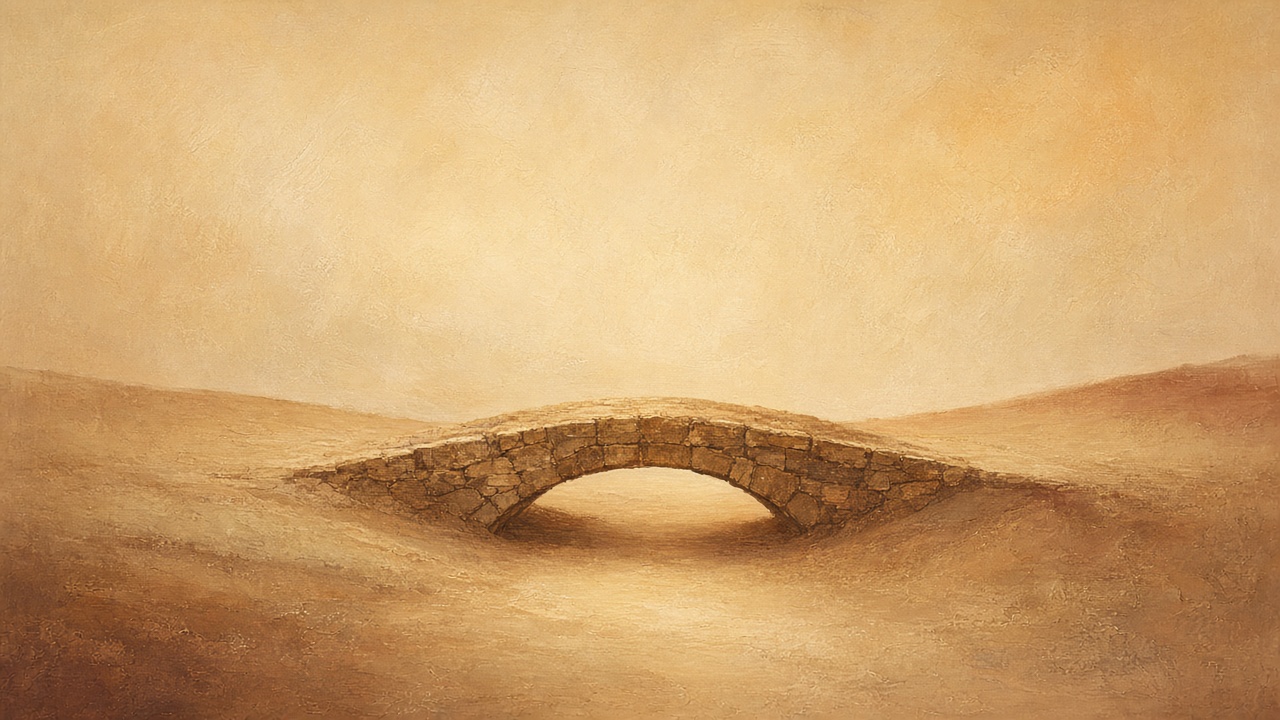 Cover astratta: una soglia-ponte di luce calda
